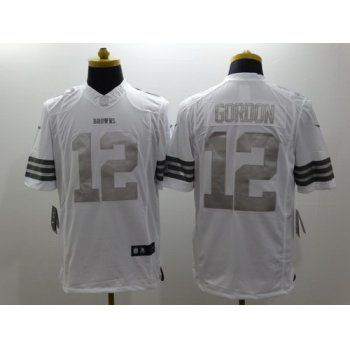 Nike Cleveland Browns #12 Josh Gordon Platinum White Limited Jersey