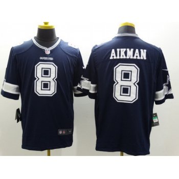 Nike Dallas Cowboys #8 Troy Aikman Blue Limited Jersey