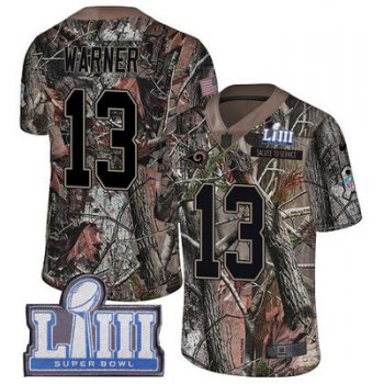 #13 Limited Kurt Warner Camo Nike NFL Youth Jersey Los Angeles Rams Rush Realtree Super Bowl LIII Bound