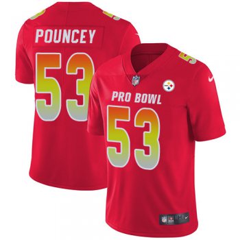 Nike Pittsburgh Steelers #53 Maurkice Pouncey Red Men's Stitched NFL Limited AFC 2019 Pro Bowl Jersey