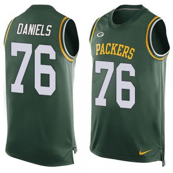 Men's Green Bay Packers #76 Mike Daniels Green Hot Pressing Player Name & Number Nike NFL Tank Top Jersey