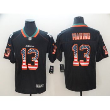 Nike Miami Dolphins #13 Dan Marino Black USA Flag Fashion Limited Jersey