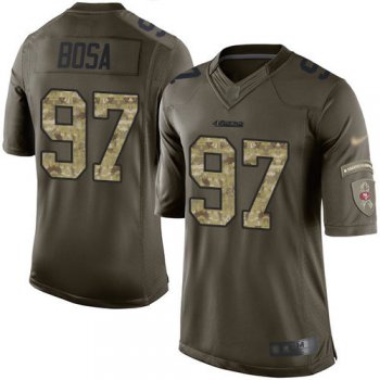 49ers #97 Nick Bosa Green Men's Stitched Football Limited 2015 Salute To Service Jersey