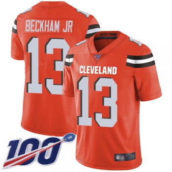 Cleveland Browns #13 Odell Beckham Jr Orange Alternate Men's Stitched Football 100th Season Vapor Limited Jersey