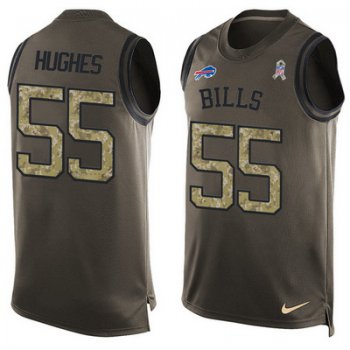 Men's Buffalo Bills #55 Jerry Hughes Green Salute to Service Hot Pressing Player Name & Number Nike NFL Tank Top Jersey