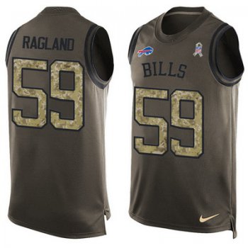 Men's Buffalo Bills #59 Reggie Ragland Green Salute to Service Hot Pressing Player Name & Number Nike NFL Tank Top Jersey