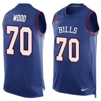 Men's Buffalo Bills #70 Eric Wood Royal Blue Hot Pressing Player Name & Number Nike NFL Tank Top Jersey