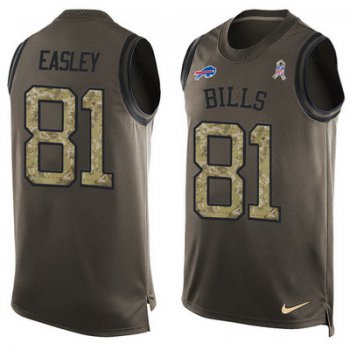 Men's Buffalo Bills #81 Marcus Easley Green Salute to Service Hot Pressing Player Name & Number Nike NFL Tank Top Jersey