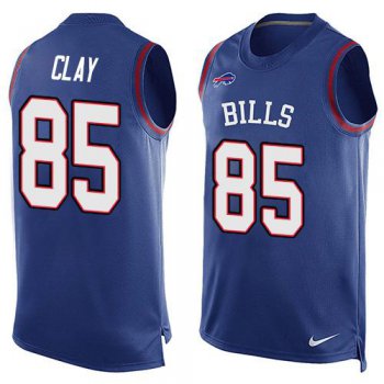 Men's Buffalo Bills #85 Charles Clay Royal Blue Hot Pressing Player Name & Number Nike NFL Tank Top Jersey