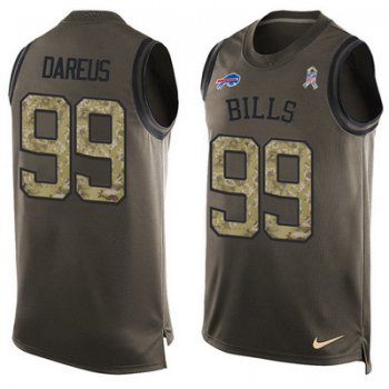 Men's Buffalo Bills #99 Marcell Dareus Green Salute to Service Hot Pressing Player Name & Number Nike NFL Tank Top Jersey