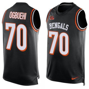 Men's Cincinnati Bengals #70 Cedric Ogbuehi Black Hot Pressing Player Name & Number Nike NFL Tank Top Jersey