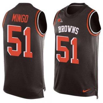 Men's Cleveland Browns #51 Barkevious Mingo Brown Hot Pressing Player Name & Number Nike NFL Tank Top Jersey