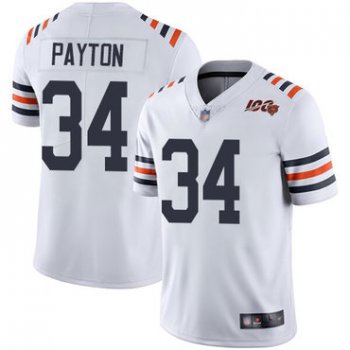 Men's Chicago Bears #34 Walter Payton Nike White 2019 100th Season Alternate Classic Retired Player Limited Jersey