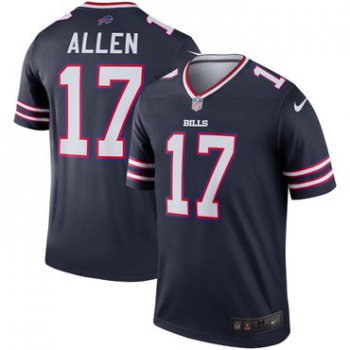 Nike Buffalo Bills 17 Josh Allen Navy Inverted Legend Jersey