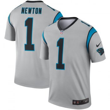 Nike Carolina Panthers 1 Cam Newton Silver Inverted Legend Jersey