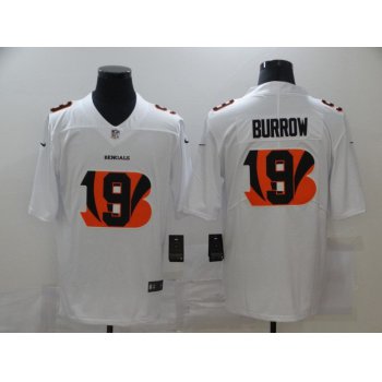 Men's Cincinnati Bengals #9 Joe Burrow White 2020 Shadow Logo Vapor Untouchable Stitched NFL Nike Limited Jersey