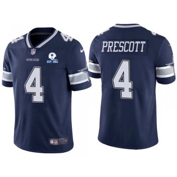 Men's Dallas Cowboys #4 Dak Prescott Navy 60th Anniversary Vapor Untouchable Stitched NFL Nike Limited Jersey