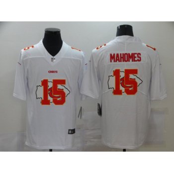 Men's Kansas City Chiefs #15 Patrick Mahomes White 2020 Shadow Logo Vapor Untouchable Stitched NFL Nike Limited Jersey