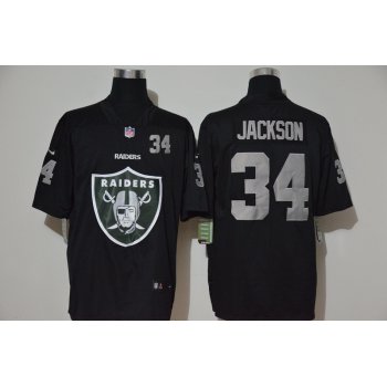 Men's Las Vegas Raiders #34 Bo Jackson Black 2020 Big Logo Number Vapor Untouchable Stitched NFL Nike Fashion Limited Jersey