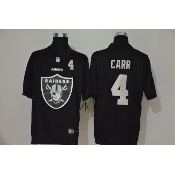 Men's Las Vegas Raiders #4 Derek Carr Black 2020 Big Logo Number Vapor Untouchable Stitched NFL Nike Fashion Limited Jersey