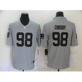 Men's Las Vegas Raiders #98 Maxx Crosby Grey 2020 Inverted Legend Stitched NFL Nike Limited Jersey