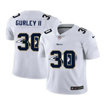 Men's Los Angeles Rams #30 Todd Gurley II White 2020 Shadow Logo Vapor Untouchable Stitched NFL Nike Limited Jersey