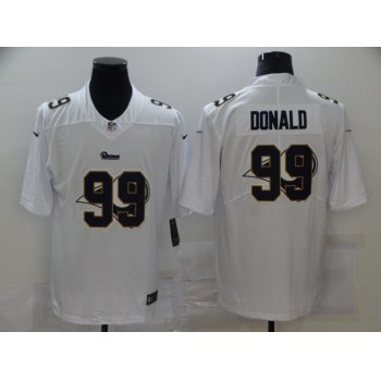 Men's Los Angeles Rams #99 Aaron Donald White 2020 Shadow Logo Vapor Untouchable Stitched NFL Nike Limited Jersey