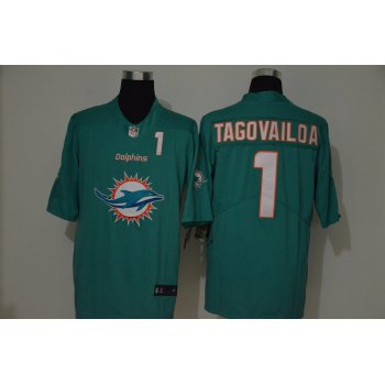 Men's Miami Dolphins #1 Tua Tagovailoa Green 2020 Big Logo Number Vapor Untouchable Stitched NFL Nike Fashion Limited Jersey