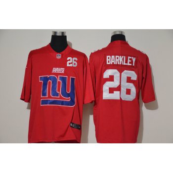 Men's New York Giants #26 Saquon Barkley Red 2020 Big Logo Number Vapor Untouchable Stitched NFL Nike Fashion Limited Jersey