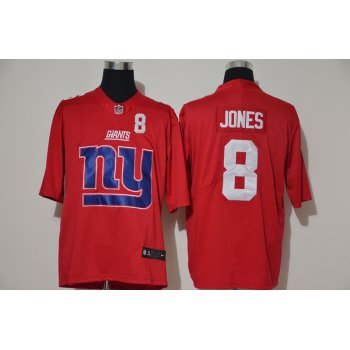 Men's New York Giants #8 Daniel Jones Red 2020 Big Logo Number Vapor Untouchable Stitched NFL Nike Fashion Limited Jersey