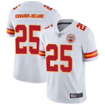 Men's Nike Kansas City Chiefs #25 Clyde Edwards-Helaire Limited White Vapor Untouchable Jersey