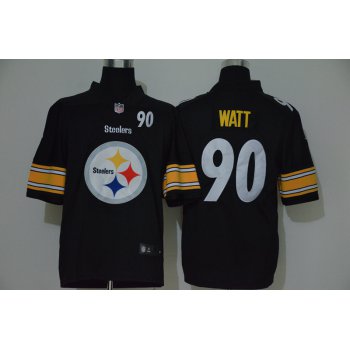 Men's Pittsburgh Steelers #90 T. J. Watt Black 2020 Big Logo Number Vapor Untouchable Stitched NFL Nike Fashion Limited Jersey