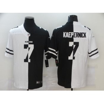 Men's San Francisco 49ers #7 Colin Kaepernick White Black Peaceful Coexisting 2020 Vapor Untouchable Stitched NFL Nike Limited Jersey