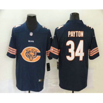 Men's Chicago Bears #34 Walter Payton Navy Blue 2020 Big Logo Vapor Untouchable Stitched NFL Nike Fashion Limited Jersey