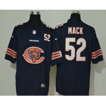 Men's Chicago Bears #52 Khalil Mack Navy Blue 2020 Big Logo Number Vapor Untouchable Stitched NFL Nike Fashion Limited Jersey