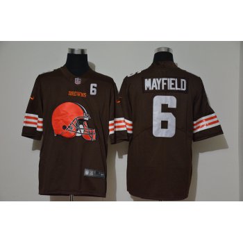 Men's Cleveland Browns #6 Baker Mayfield Brown 2020 Big Logo Number Vapor Untouchable Stitched NFL Nike Fashion Limited Jersey