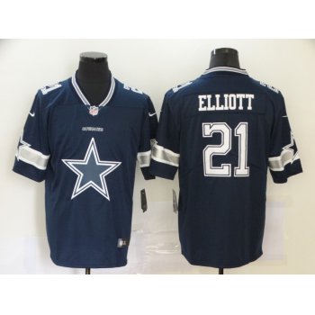 Men's Dallas Cowboys #21 Ezekiel Elliott Navy Blue 2020 Big Logo Vapor Untouchable Stitched NFL Nike Fashion Limited Jersey