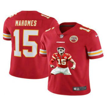 Men's Kansas City Chiefs #15 Patrick Mahomes Red Player Portrait Edition 2020 Vapor Untouchable Stitched NFL Nike Limited Jersey