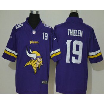 Men's Minnesota Vikings #19 Adam Thielen Purple 2020 Big Logo Number Vapor Untouchable Stitched NFL Nike Fashion Limited Jersey