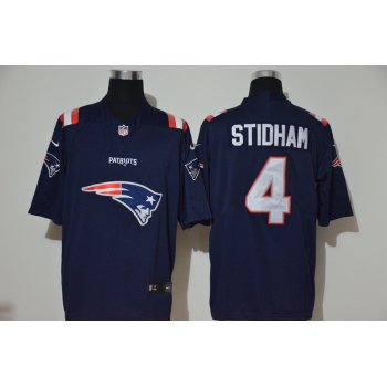 Men's New England Patriots #4 Jarrett Stidham Navy Blue 2020 Team Logo Vapor Untouchable Stitched NFL Nike Fashion Limited Jersey