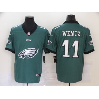 Men's Philadelphia Eagles #11 Carson Wentz Midnight Green 2020 Big Logo Vapor Untouchable Stitched NFL Nike Fashion Limited Jersey