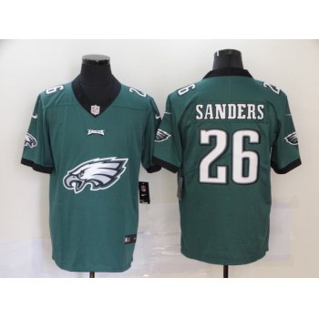 Men's Philadelphia Eagles #26 Miles Sanders Midnight Green 2020 Big Logo Vapor Untouchable Stitched NFL Nike Fashion Limited Jersey