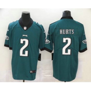 Men's Philadelphia Eagles #2 Jalen Hurts Midnight Green 2020 Vapor Untouchable Stitched NFL Nike Limited Jersey