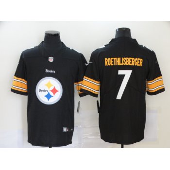 Men's Pittsburgh Steelers #7 Ben Roethlisberger Black 2020 Big Logo Vapor Untouchable Stitched NFL Nike Fashion Limited Jersey