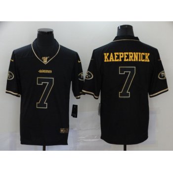 Men's San Francisco 49ers #7 Colin Kaepernick Black 100th Season Golden Edition Jersey