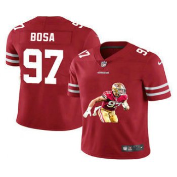 Men's San Francisco 49ers #97 Nick Bosa Red Player Portrait Edition 2020 Vapor Untouchable Stitched NFL Nike Limited Jersey