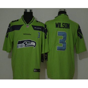 Men's Seattle Seahawks #3 Russell Wilson Green 2020 Big Logo Number Vapor Untouchable Stitched NFL Nike Fashion Limited Jersey