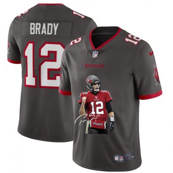 Men's Tampa Bay Buccaneers #12 Tom Brady Grey Player Portrait Edition 2020 Vapor Untouchable Stitched NFL Nike Limited Jersey