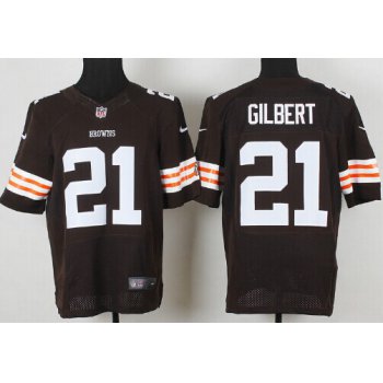 Nike Cleveland Browns #21 Justin Gilbert Brown Elite Jersey