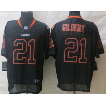 Nike Cleveland Browns #21 Justin Gilbert Lights Out Black Elite Jersey